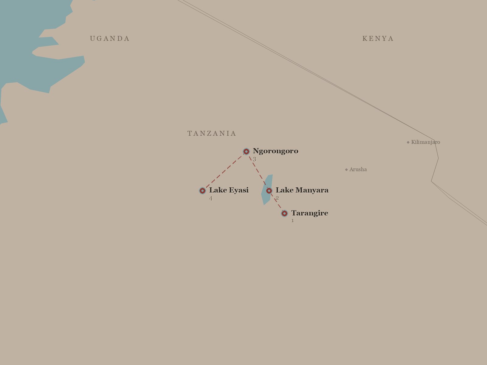 Original Spirit of Kenya route map: Spirit of Tanzania